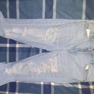 A ripped boyfriend jeans